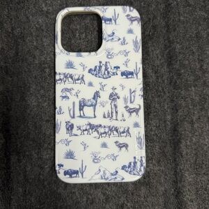 Casetify IPhone 15 Pro Blue and White Patterned Phone Case